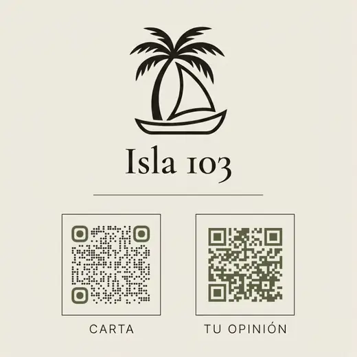 Pegatina de mesa con doble código QR, estilo «editorial sobrio». Crema, serif y dos códigos que no gritan.